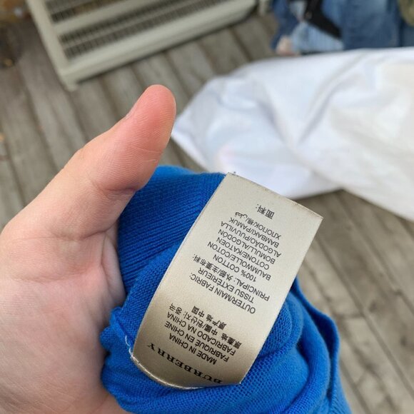 Vintage Burberry Brit Wool Sweater Royal Blue Medium - Picture 7 of 7